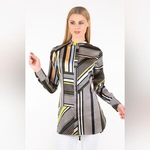 Marciano striped Long Silky Button-Up Shirt